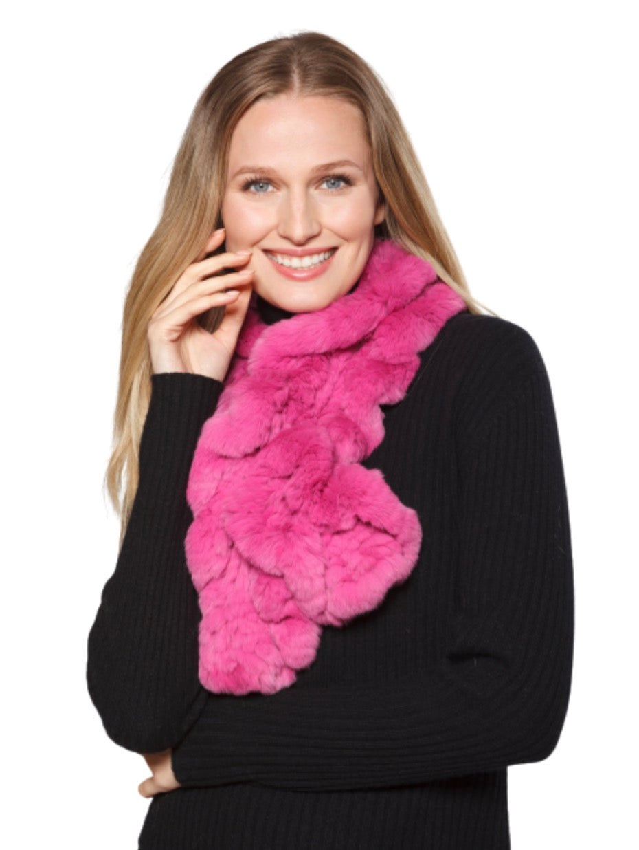 REX RABBIT FUR COWL NECK CIRCULAR STRETCH SCARF – The Real Fur Deal