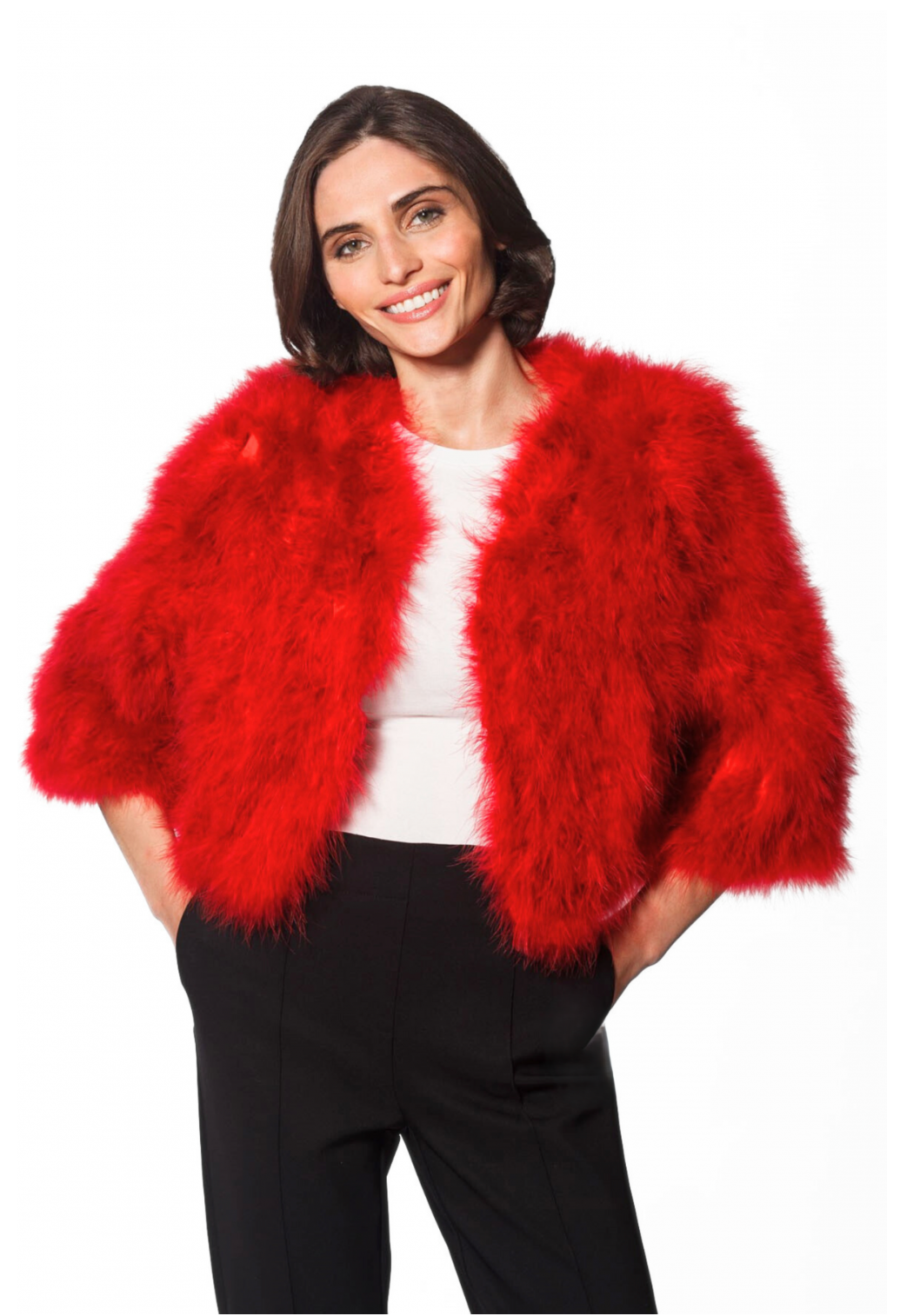 Marabou feather bolero jacket sales