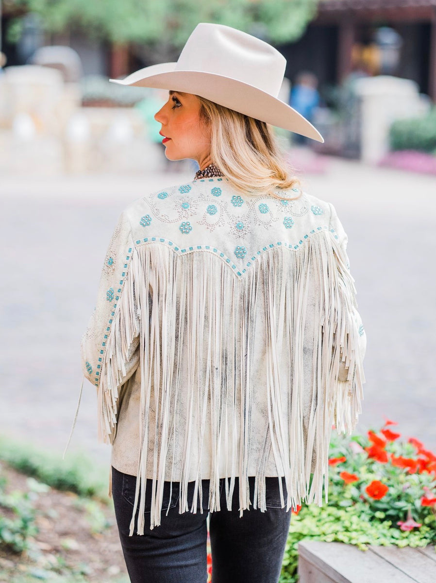 Jacket, Beaded Lamb Suede with Fringe - Style L1058 – Memphis