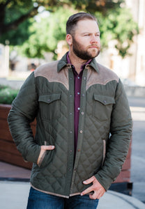 Jacket, Quilted Canvas with Suede Trim - Style 5285