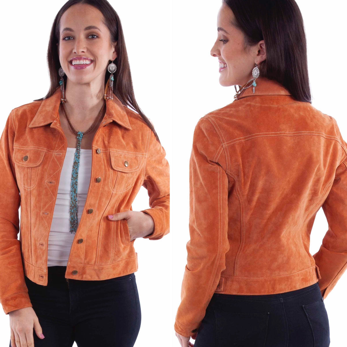 Ladies Suede Leather Jacket Memphis Grand