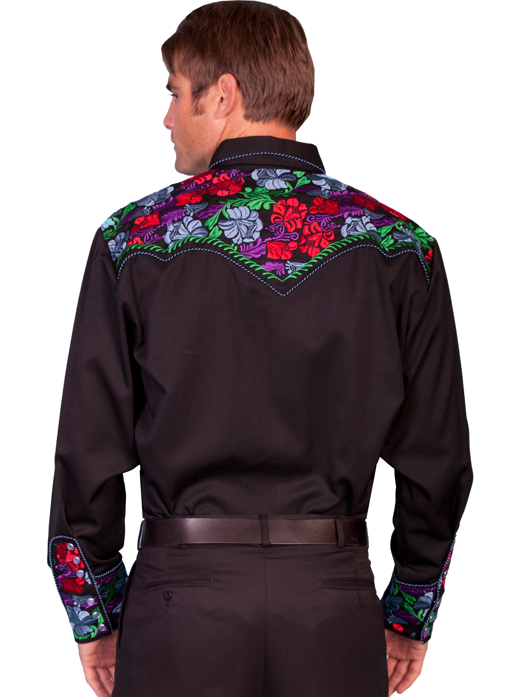 Shirt, Embroidered Western, Multiple Color Options, Style P-634