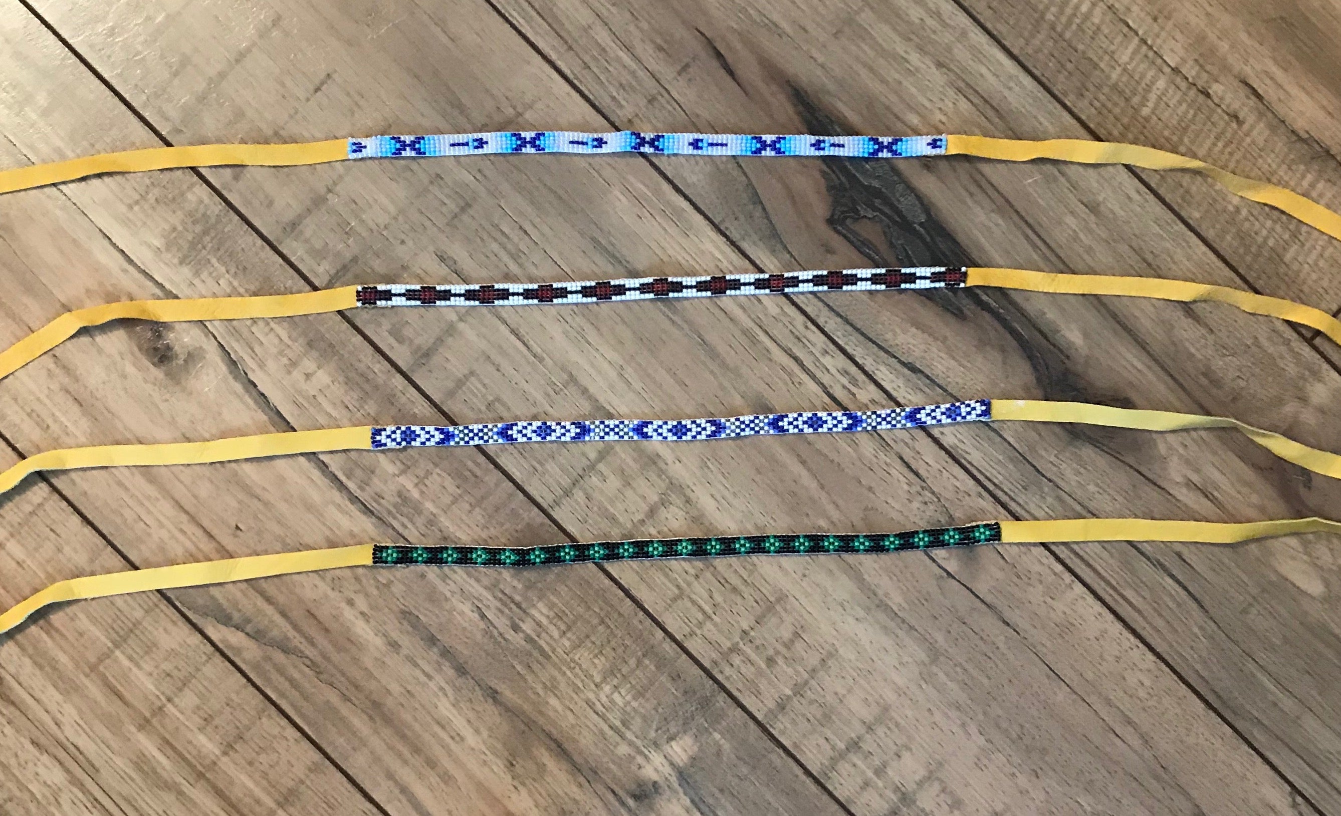 Beaded-Leather-Choker-3/8-inch-wide