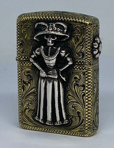Zippo Lighter, Hand Engraved Brass Armor