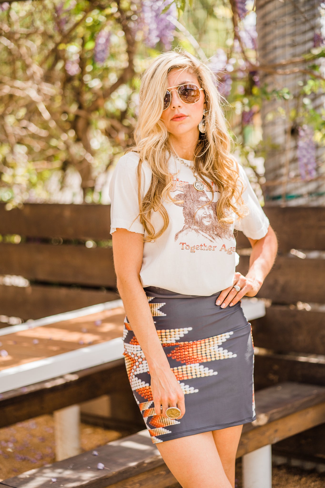 Skirt, Vintage Western Print