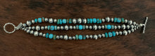 Bracelet, Desert Pearls & Turquoise Three Strands 324C