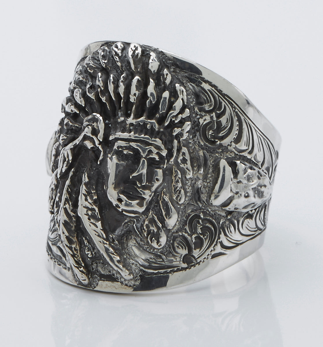 Indian chief ring hot sale sterling silver