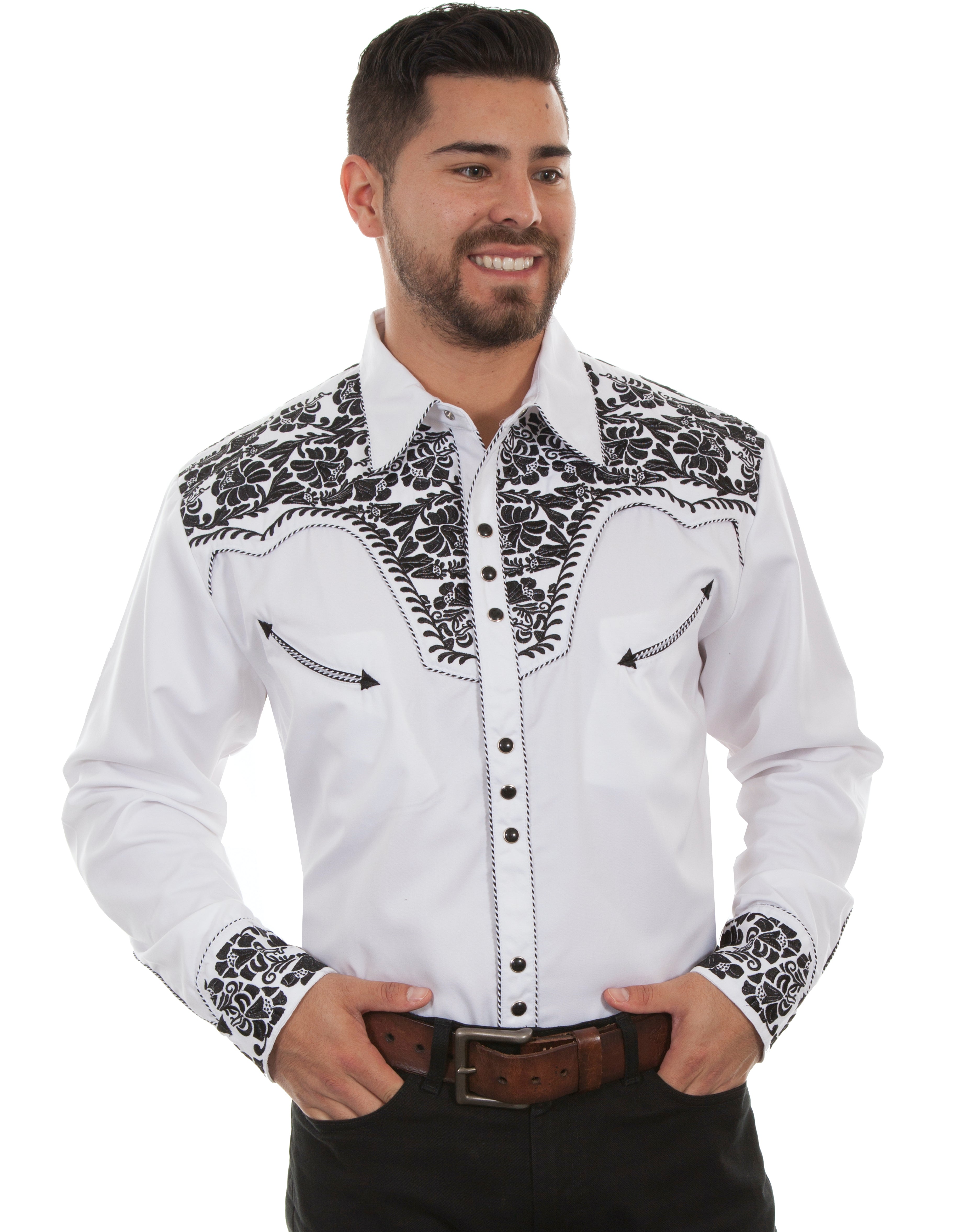 Scully-Embroidered-Western-Men's-Shirt-P634