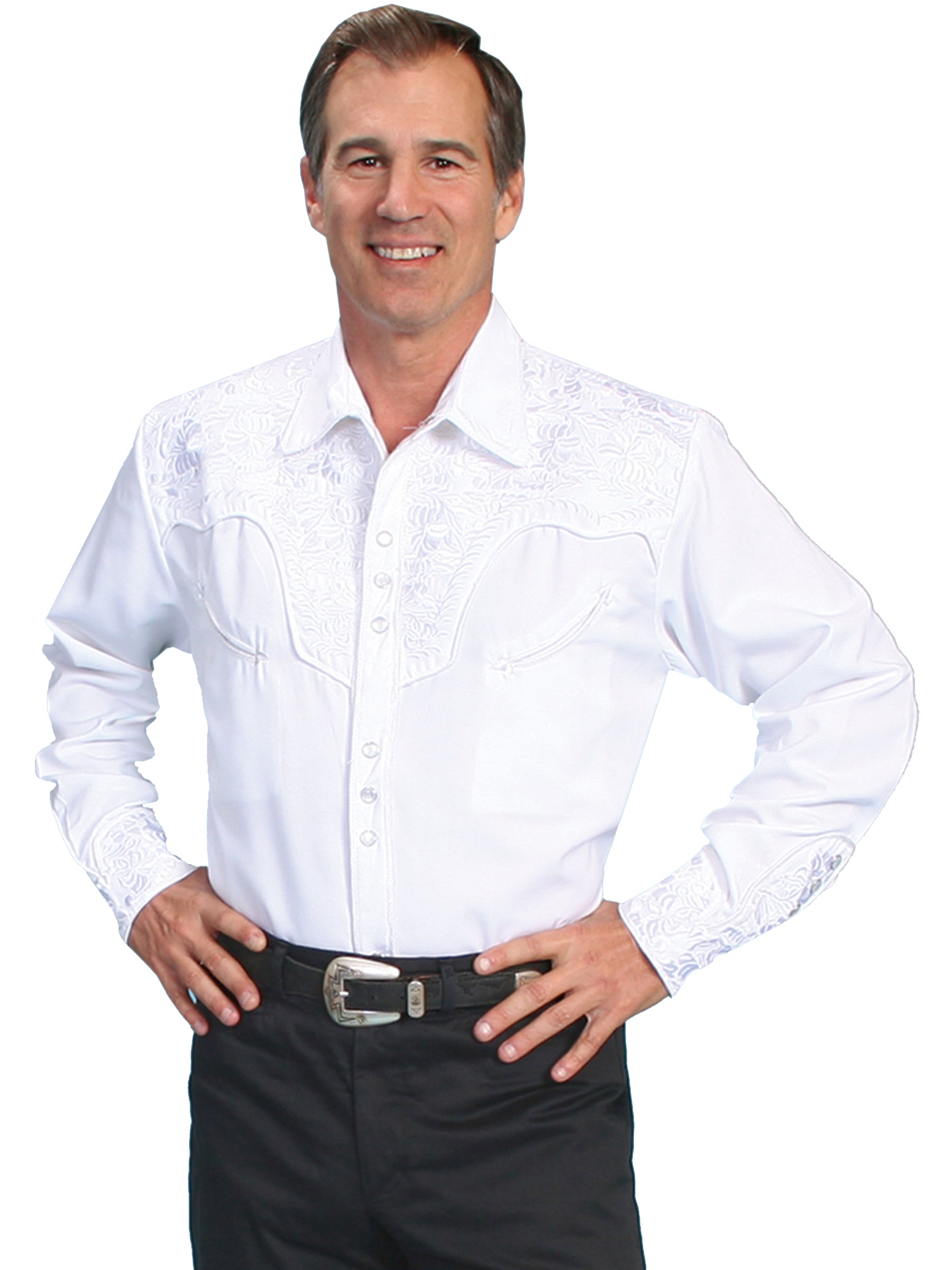Scully-Embroidered-Western-Men's-Shirt-P634