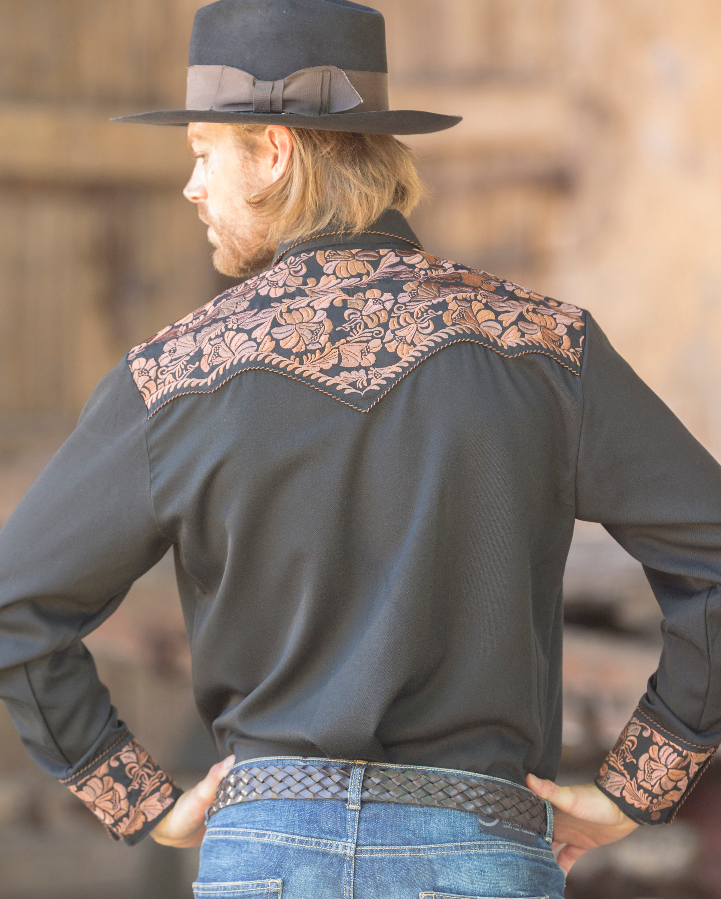 Scully-Embroidered-Western-Men's-Shirt-P634