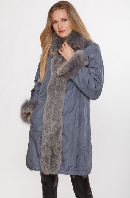 Linda Richards Reversible 3/4-Length Fox Fur Coat