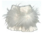 Angora Wool Fingerless Gloves with Fur Pom HW62-12