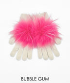Gloves, Angora Wool with Genuine Fur Pom, Multiple Colors - Linda Richards - Style GL04