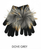 Gloves, Angora Wool with Genuine Fur Pom, Multiple Colors - Linda Richards - Style GL04