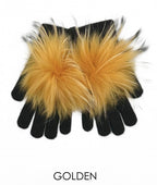Gloves, Angora Wool with Genuine Fur Pom, Multiple Colors - Linda Richards - Style GL04