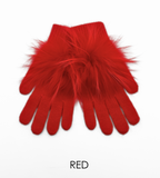 Linda Richards Angora Wool Gloves with Fur Pom