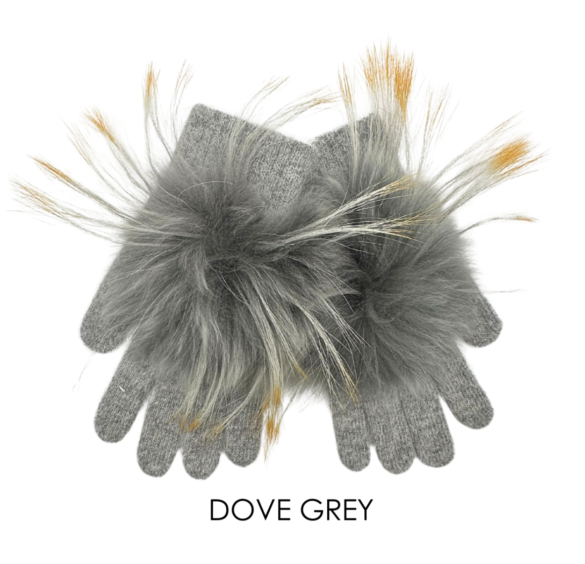 Linda Richards Angora Wool Gloves with Fur Pom