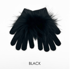 Linda Richards Angora Wool Gloves with Fur Pom