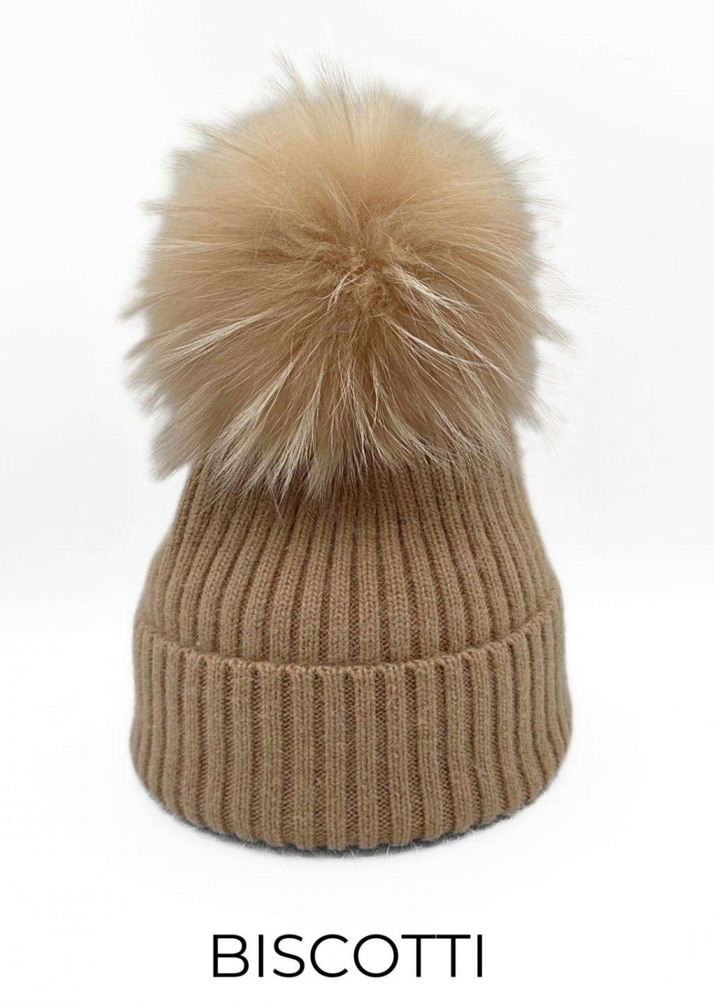 Linda Richards Angora Wool Blend Knit Hat with Fur Pom