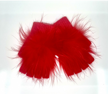 Angora Wool Fingerless Gloves with Fur Pom HW62-12
