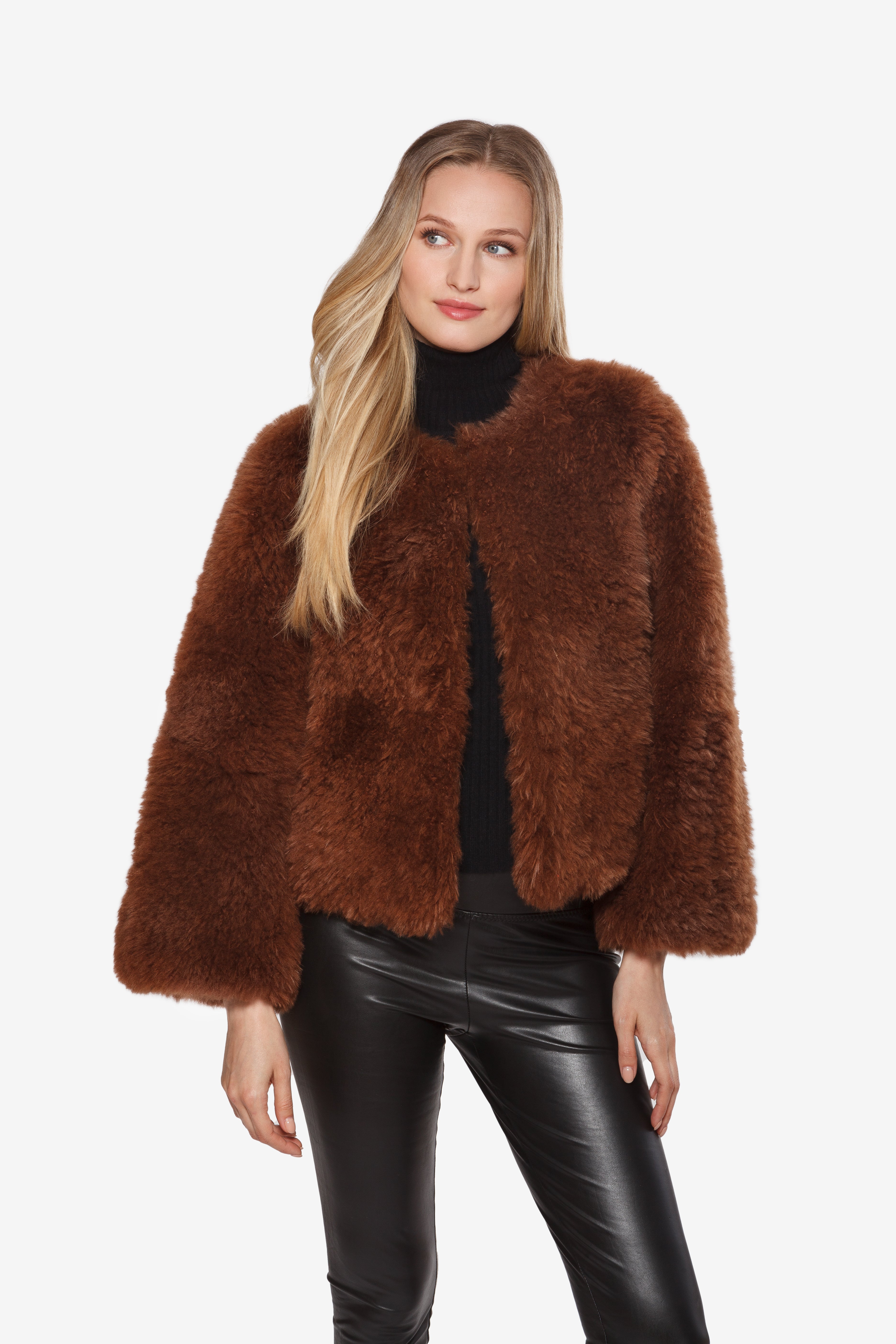 Linda Richards Cashmere Lamb Cropped Jacket