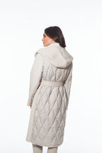Coat, Cashmere & Wool Blend, Mink Fur Collar with Hood - Linda Richards - Style MK702