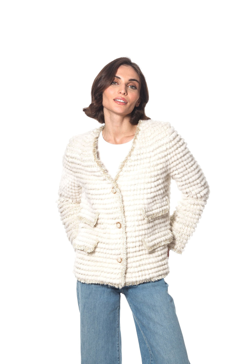 Linda Richards Danish Mink & Tweed Jacket