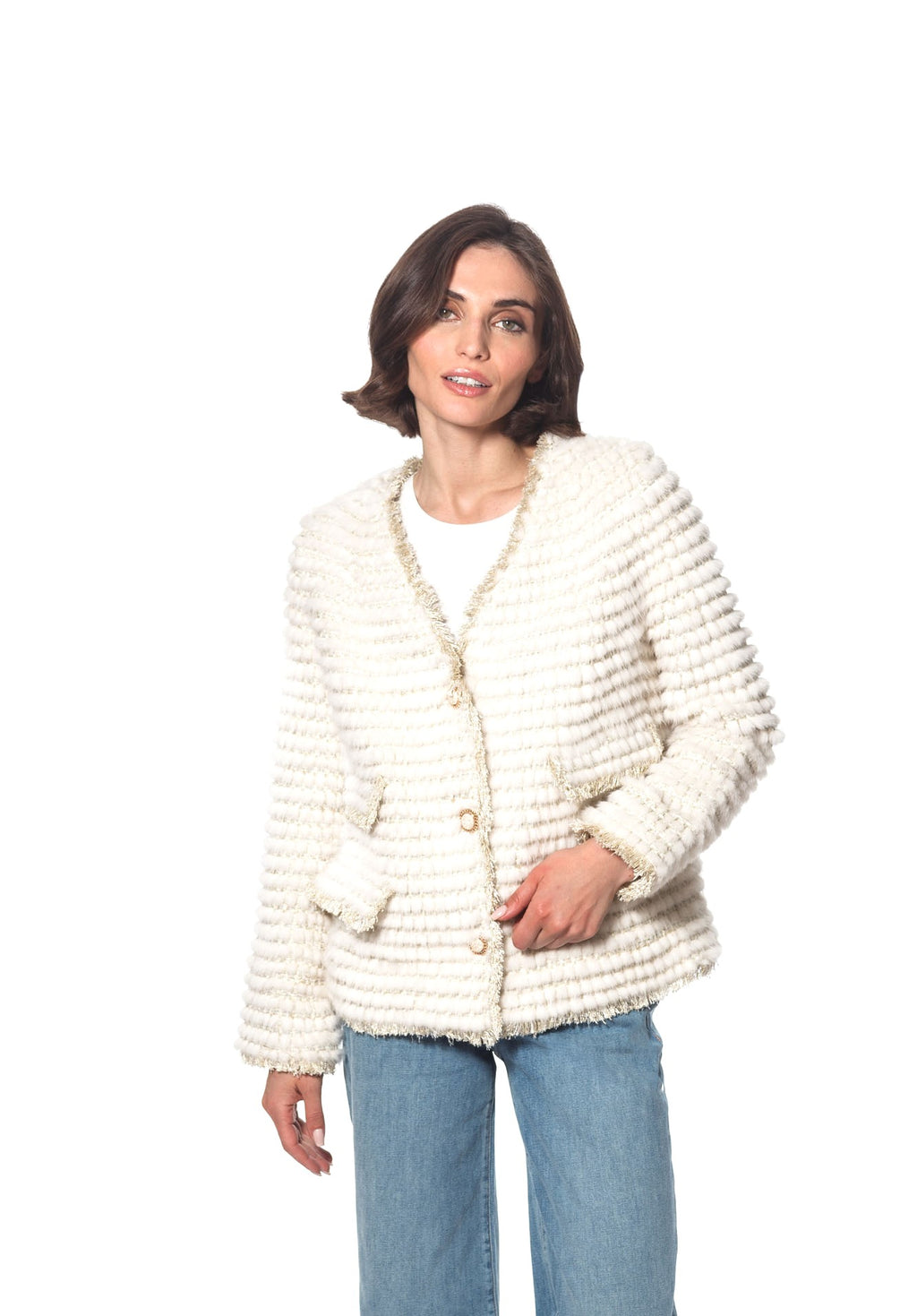 Linda Richards Danish Mink & Tweed Jacket