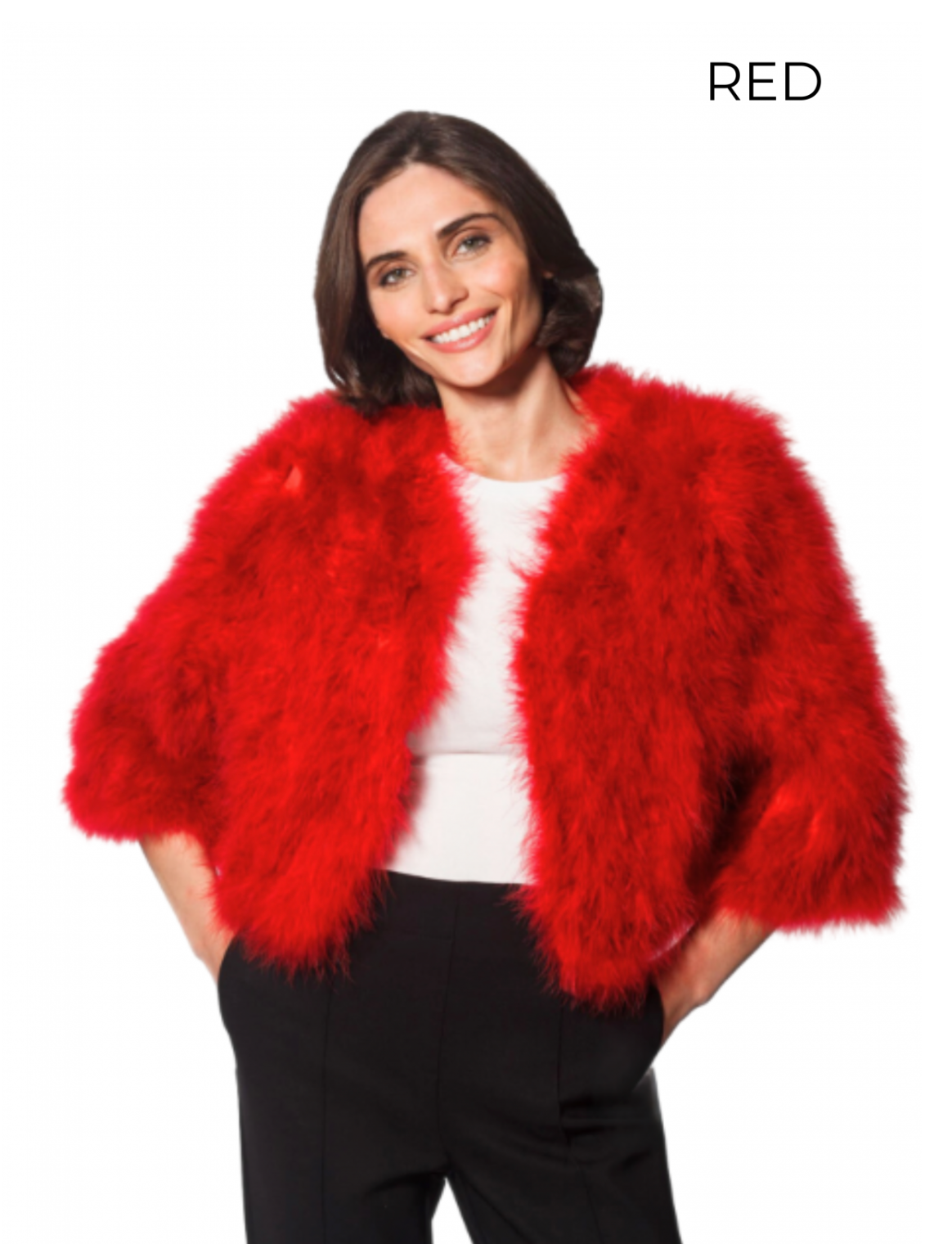 Linda Richards Marabou Feather Bolero Jacket