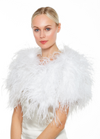 Linda Richards Genuine Feather Shoulder Shrug-Stole