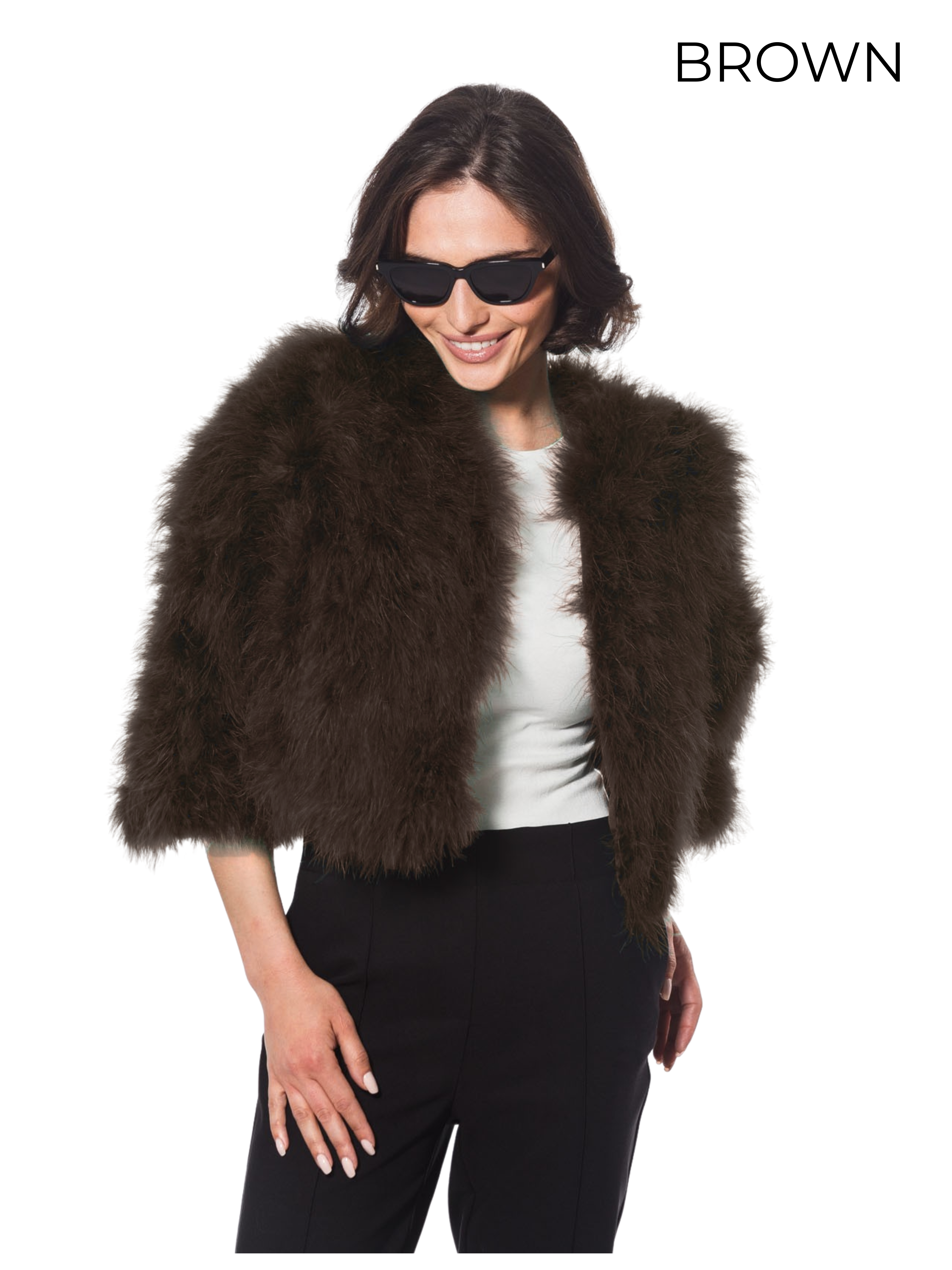 Linda Richards Marabou Feather Bolero Jacket