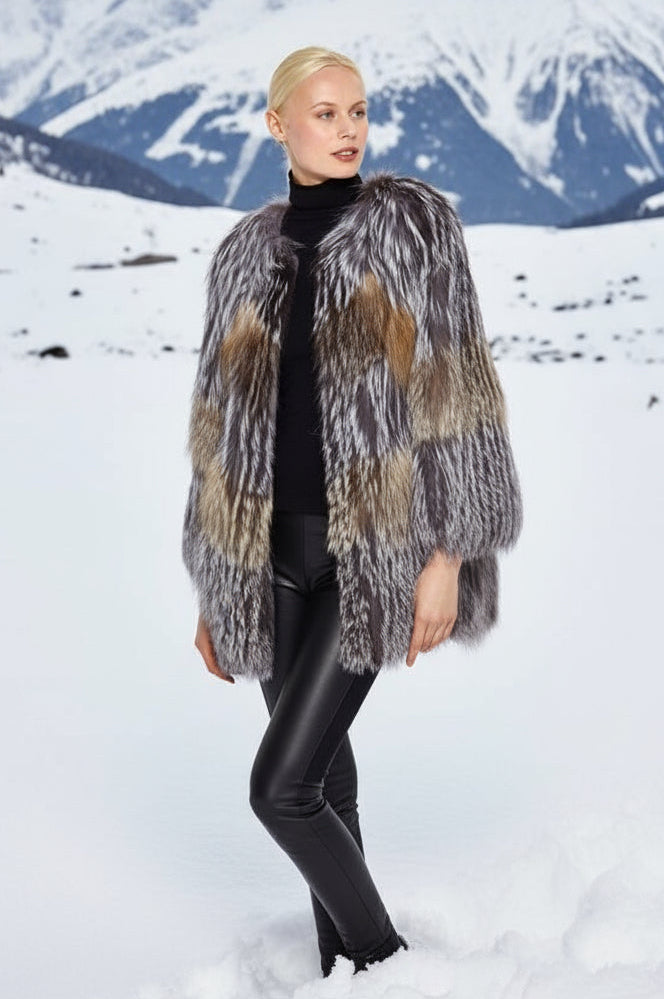 Woman wearing a fur coat 