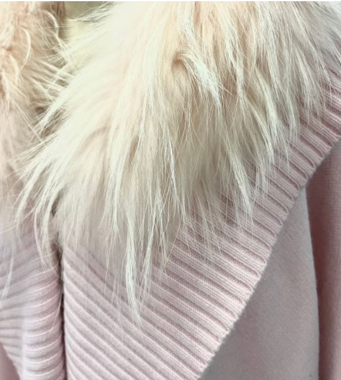 Shawl, Fox Fur Trimmed Cashmere Blend - Linda Richards - Style KN103