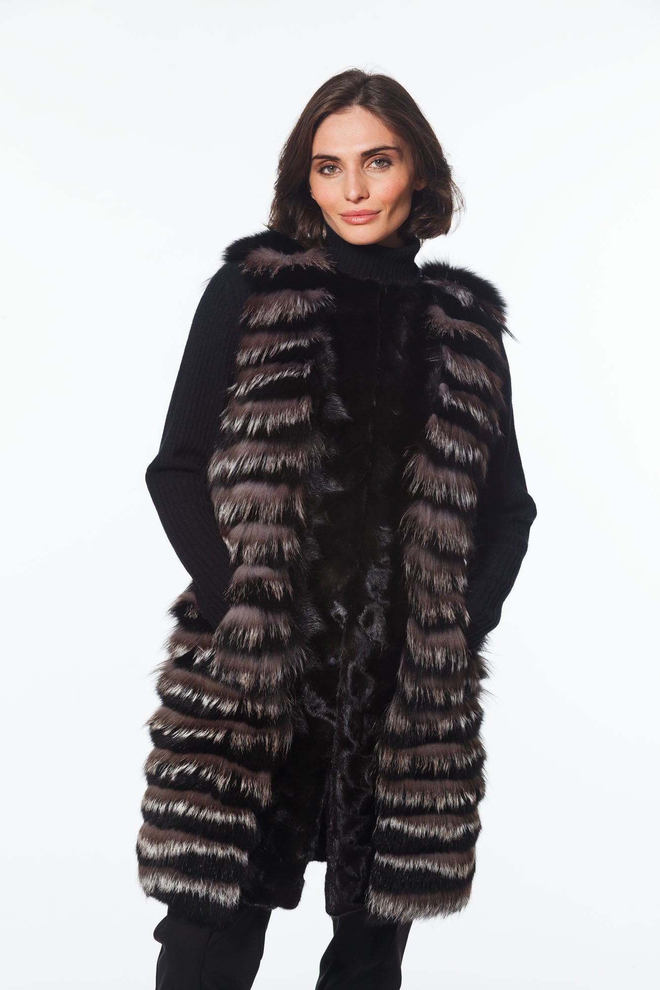 最安値☆DIANTE☆PREMIUM ECO FUR BELTED VEST Women