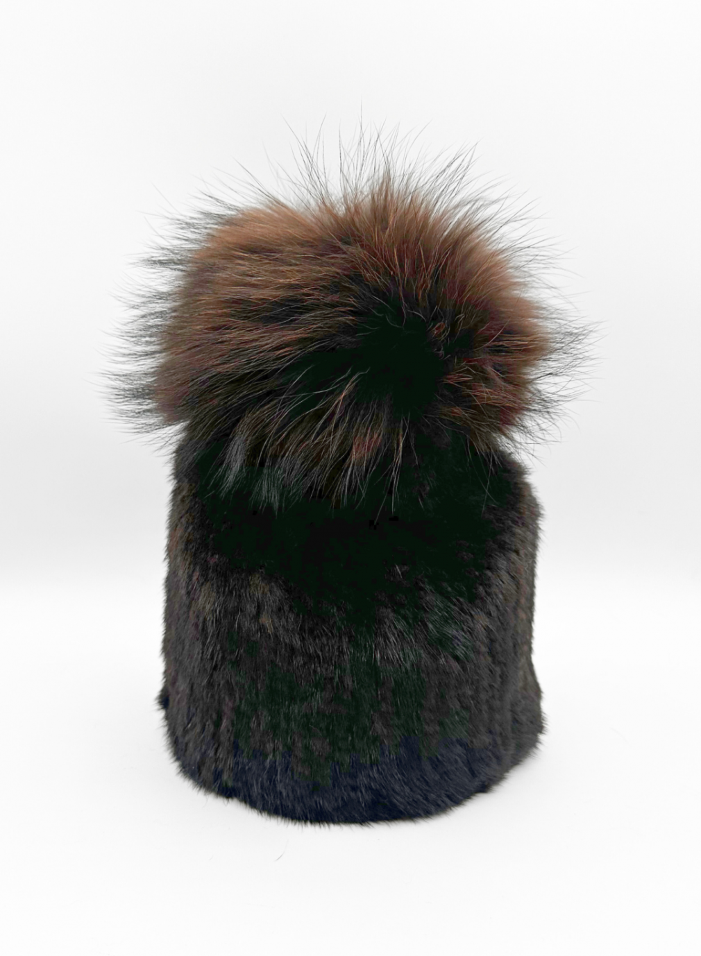 Hat, Mink Fur Hat with Genuine Fur Pom, Multiple Colors - Linda Richards - Style HA76