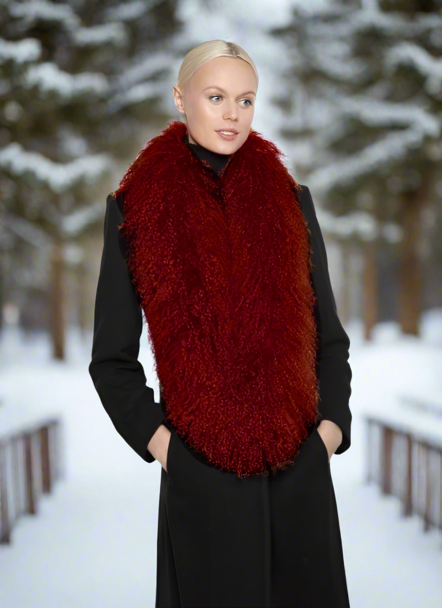 Scarf, Genuine Mongolian Wool Infinity Scarf - Linda Richards -Style IN91