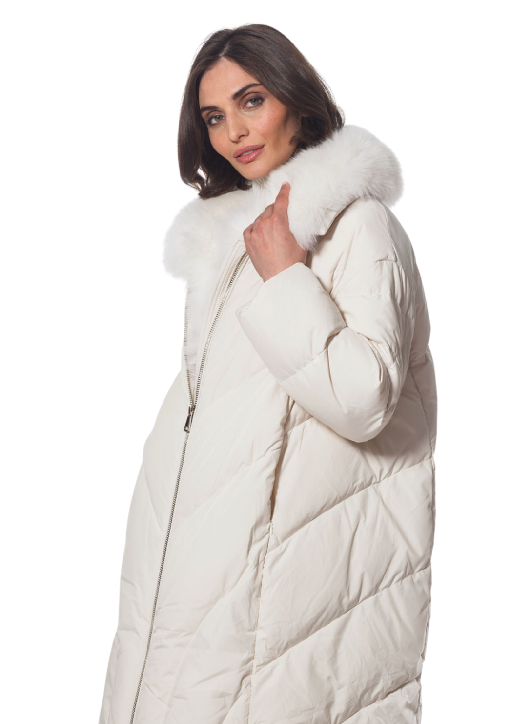 Coat, Goose Down with Genuine Fox Fur - Linda Richards - Style FX203