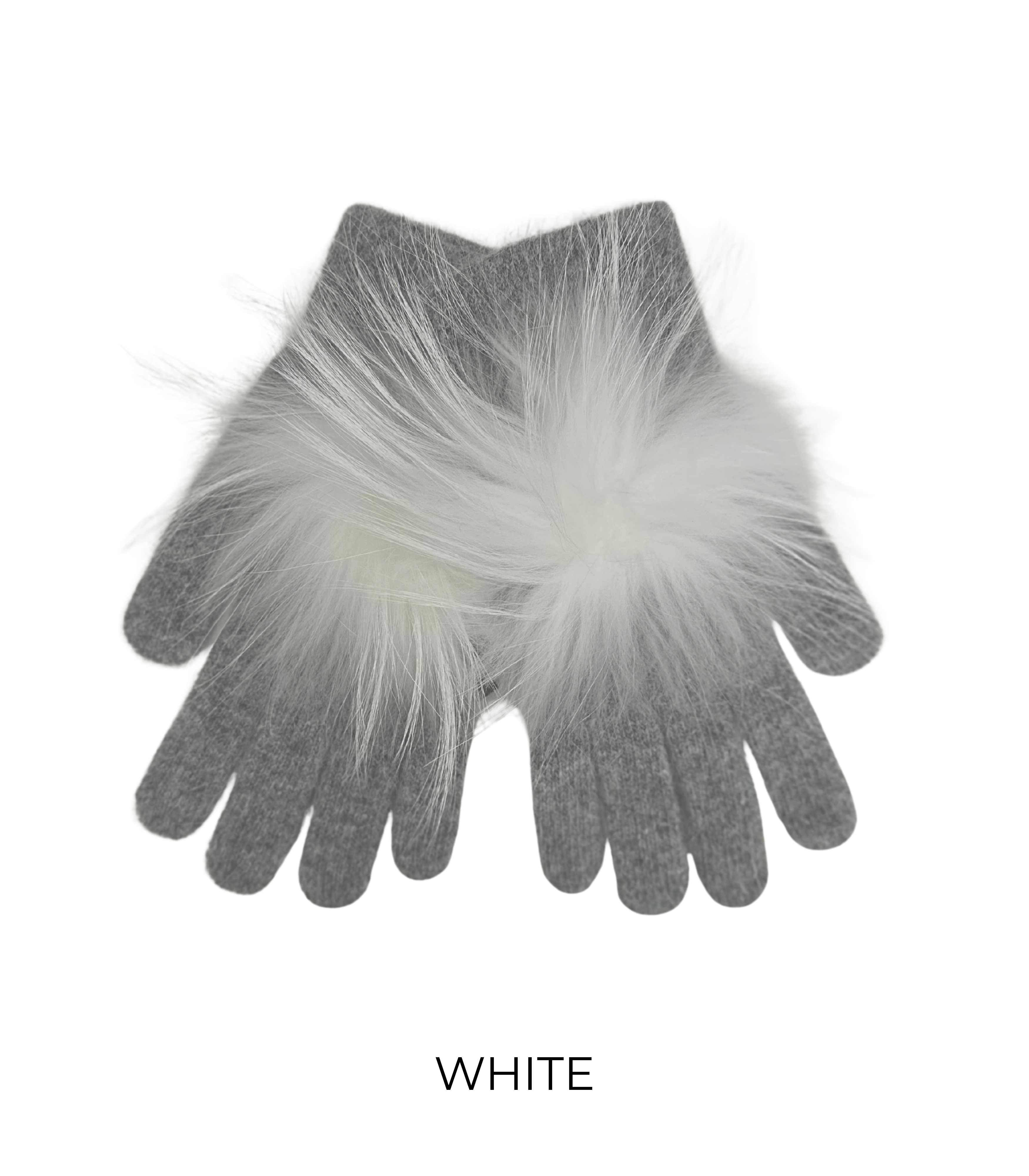 Linda Richards Angora Wool Gloves with Fur Pom