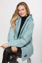 Linda Richards Hand-Knit Wool Sweater with Hood