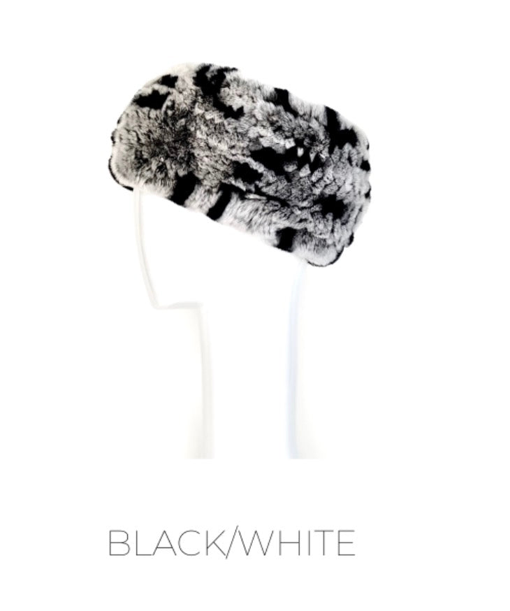 Head Band in Rex Rabbit Fur from Linda Richards