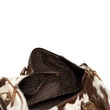 Duffle Bag, Junior Size Genuine Hair on Cowhide Leather, Black or Brown