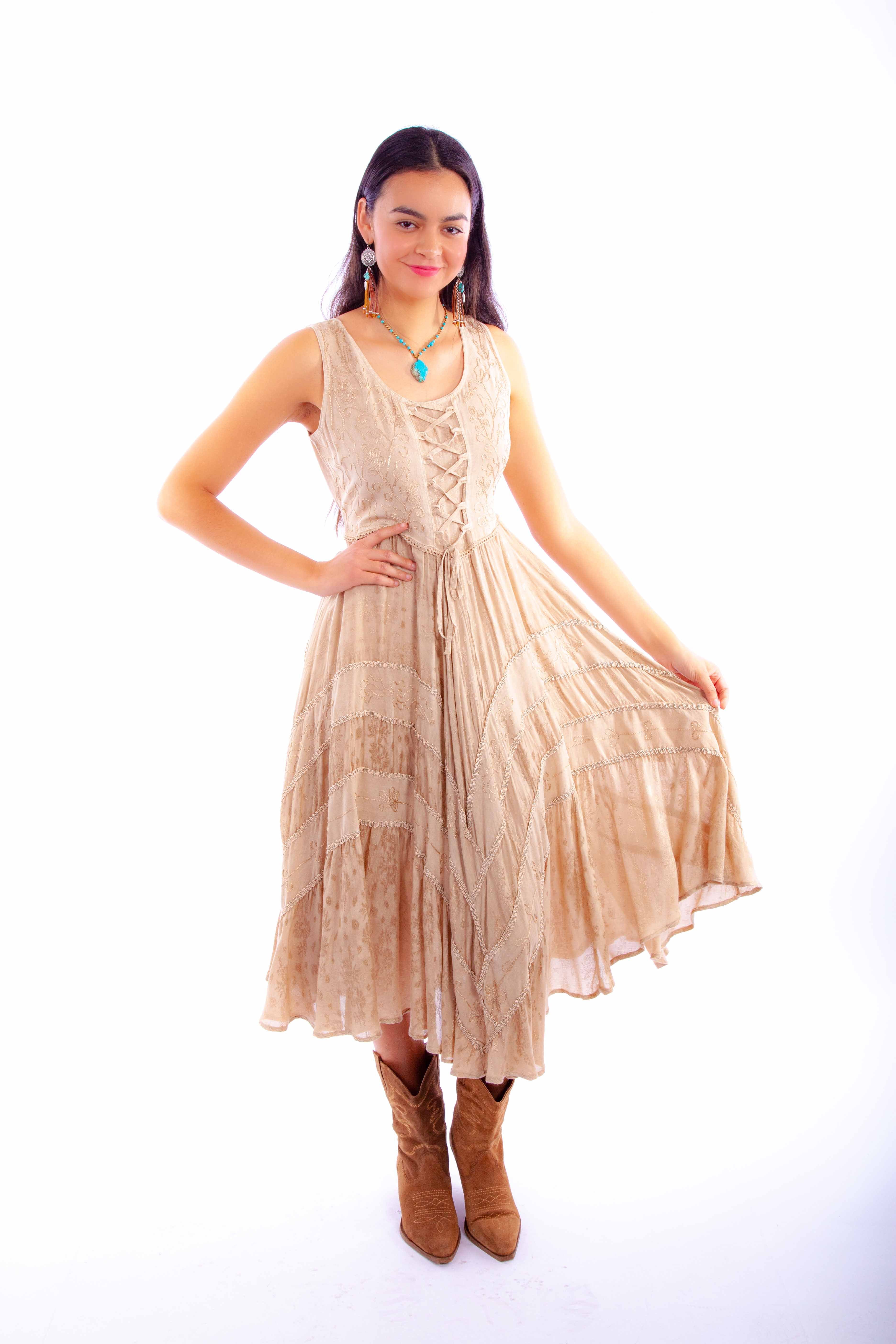 Lace Up Dress-
