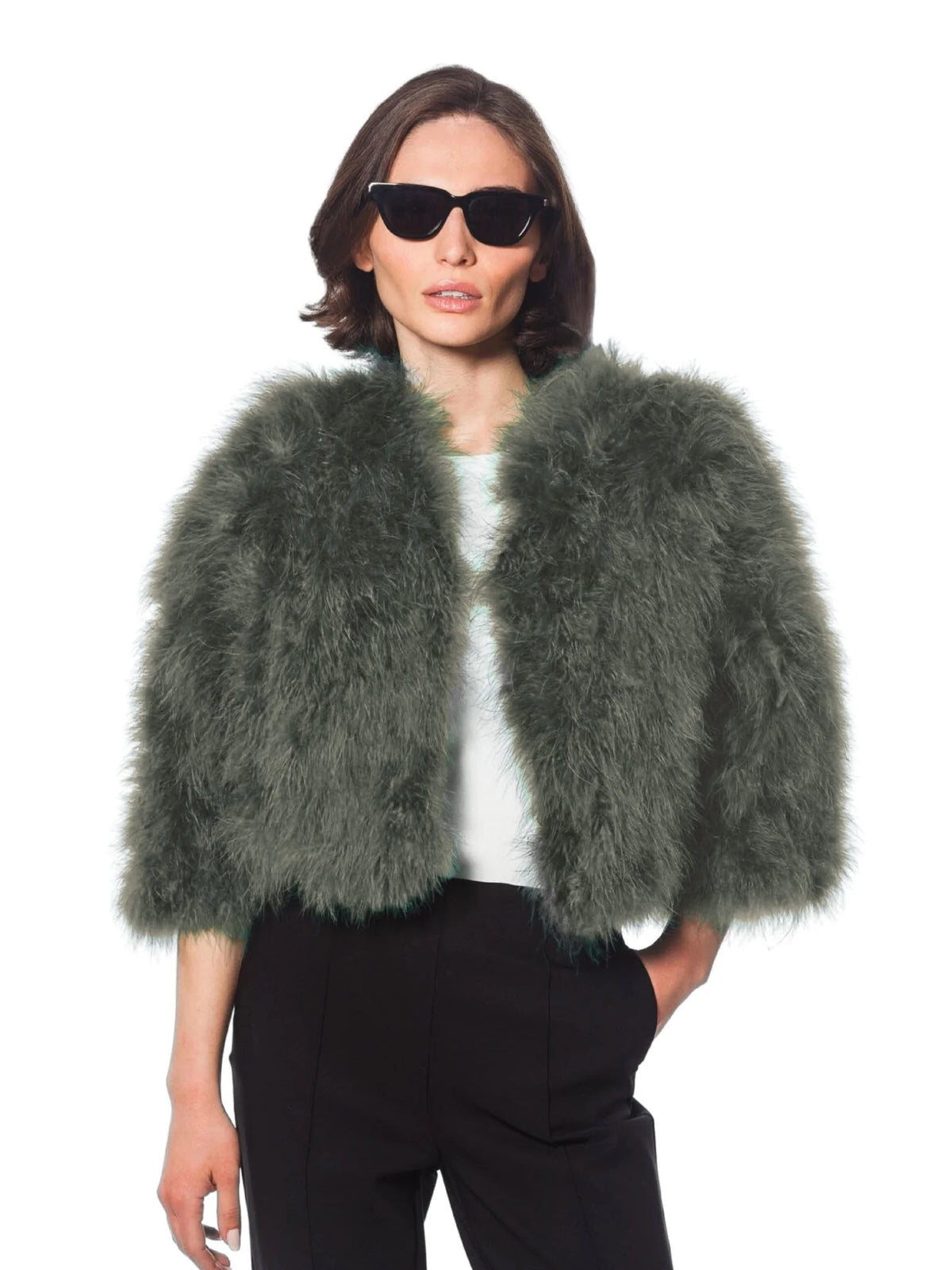 Linda Richards Marabou Feather Bolero Jacket