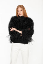 Linda Richards Marabou & Ostrich Feather Bolero Jacket
