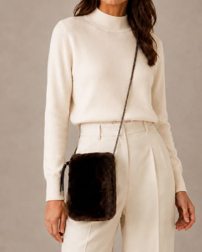 Linda Richards Rex Rabbit Fur Crossbody Bag
