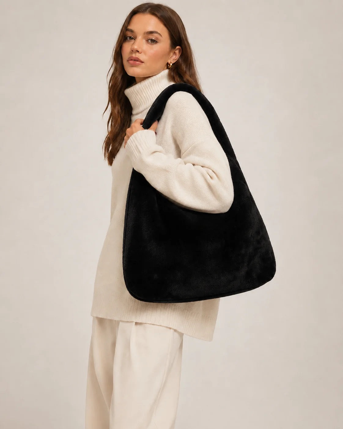Linda Richards Rex Rabbit Fur Hobo Tote Bag