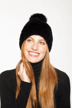 Linda Richards Mink Fur Hat with Fur Pom