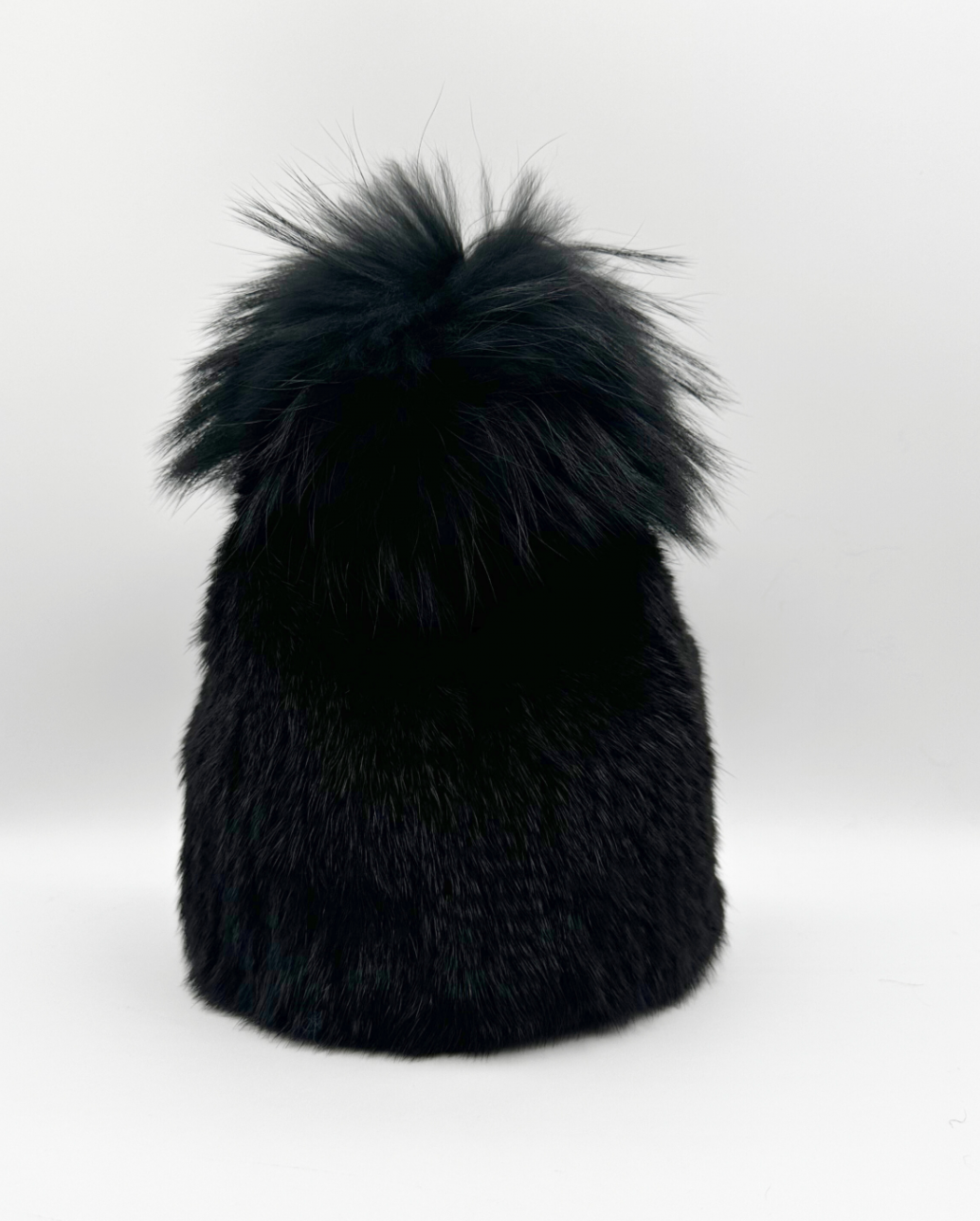 Hat, Mink Fur Hat with Genuine Fur Pom, Multiple Colors - Linda Richards - Style HA76