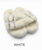 Slides, Open Toe Luxury Mink Shoes - Linda Richards - Style MKS01
