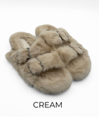 Slides, Open Toe Luxury Mink Shoes - Linda Richards - Style MKS01
